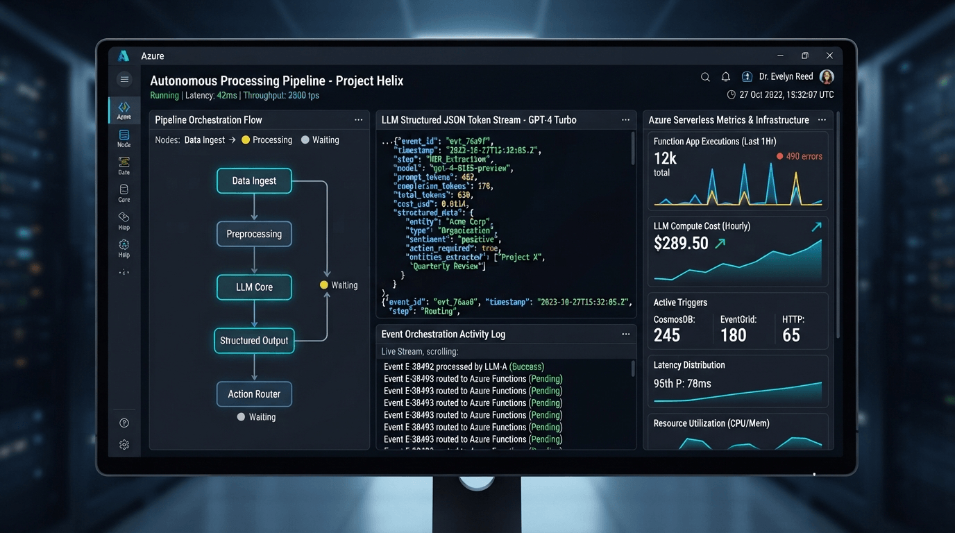 Enterprise AI autonomous task pipeline mockup